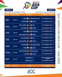 ACC U19 Asia Cup Match